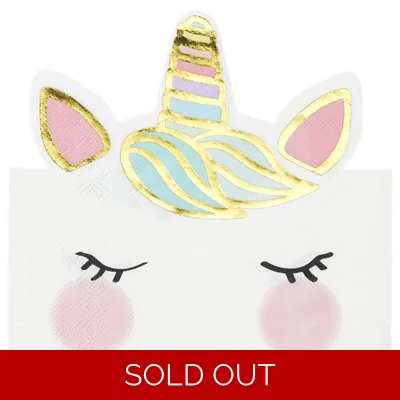 We Heart Unicorn Shaped Paper Napkins